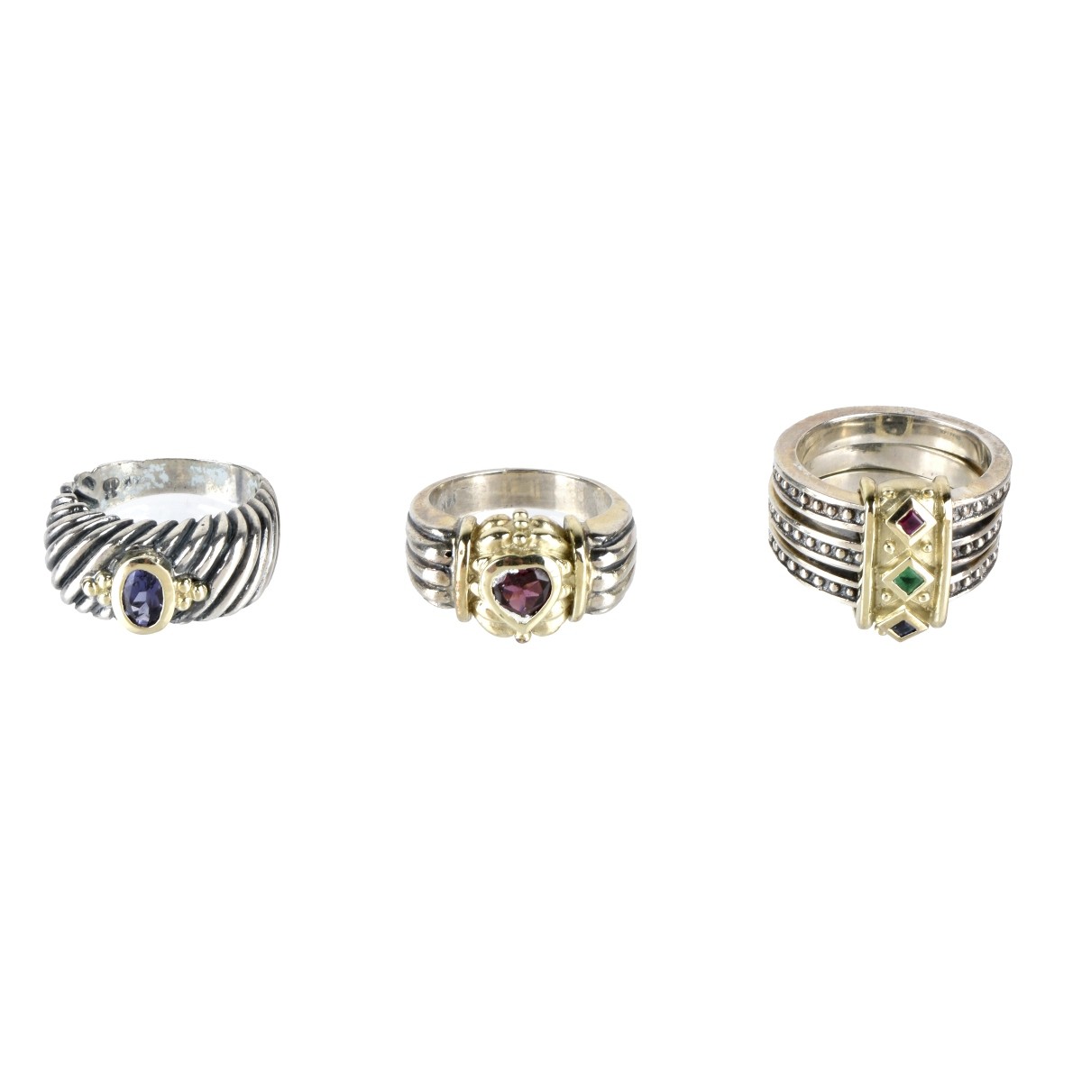 Gemstone, 14K and Silver Rings
