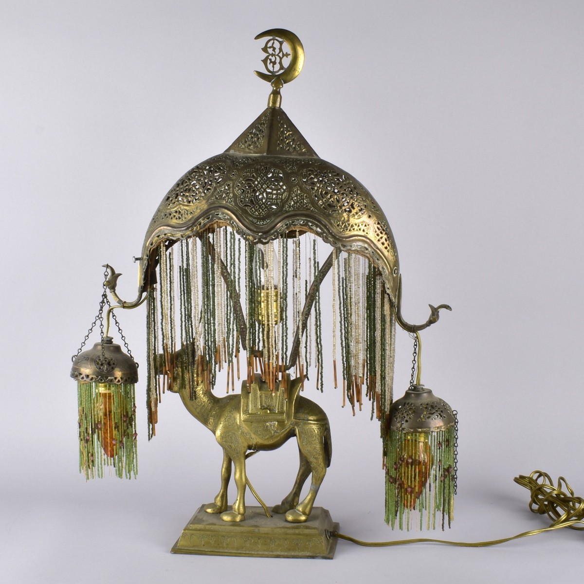 Vintage Middle Eastern Brass Table Lamp