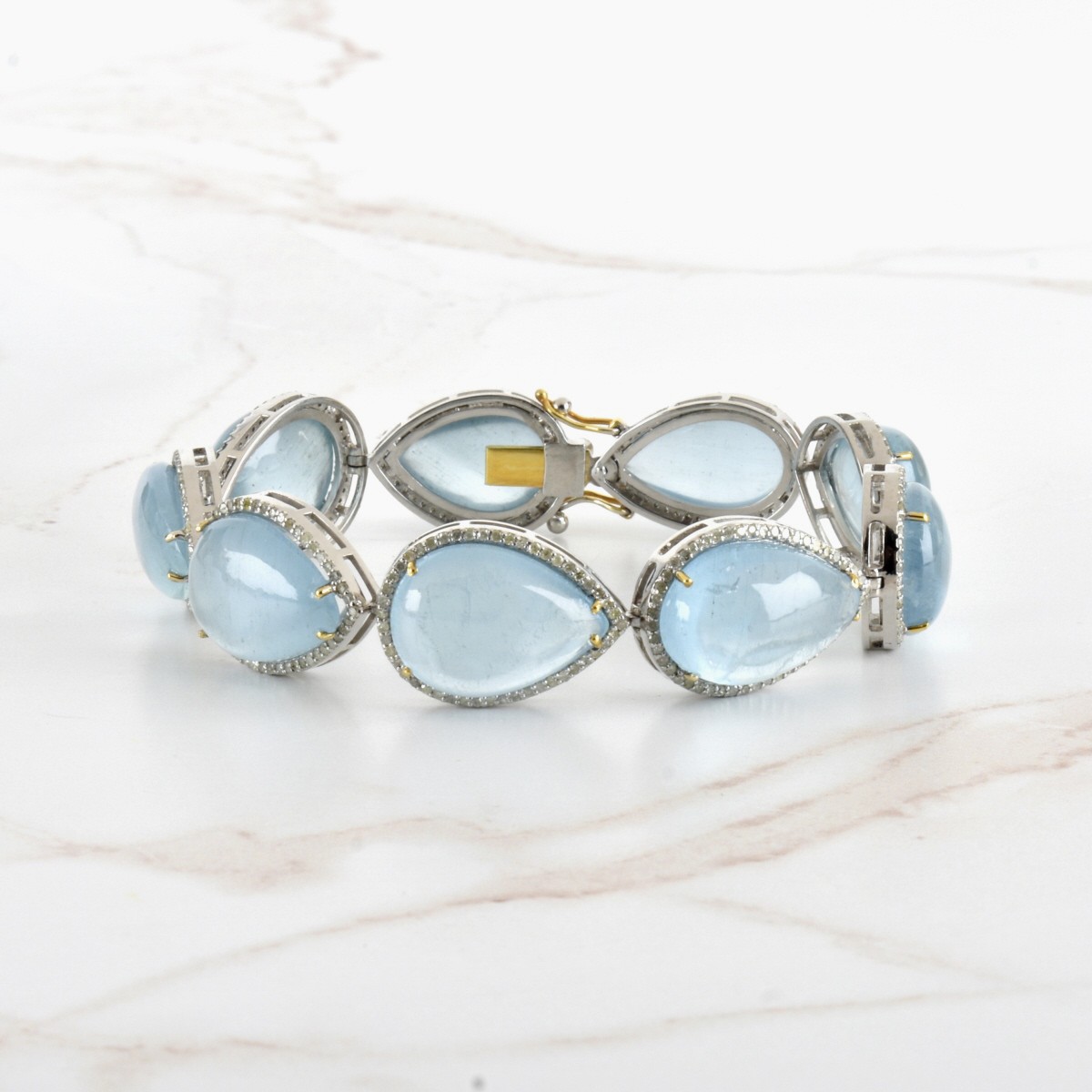 Aquamarine and Silver Bracelet