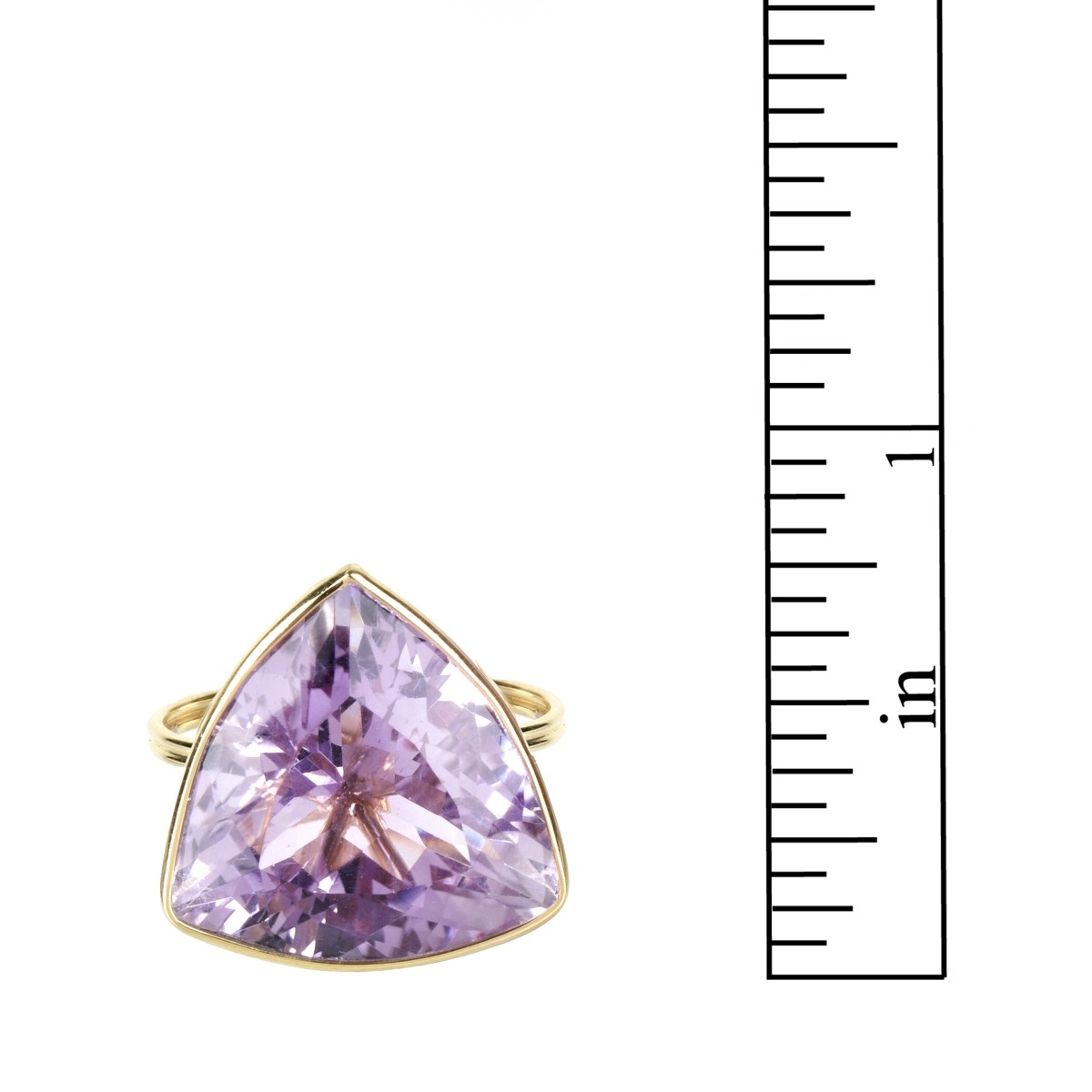 Amethyst, Diamond and 18K Ring
