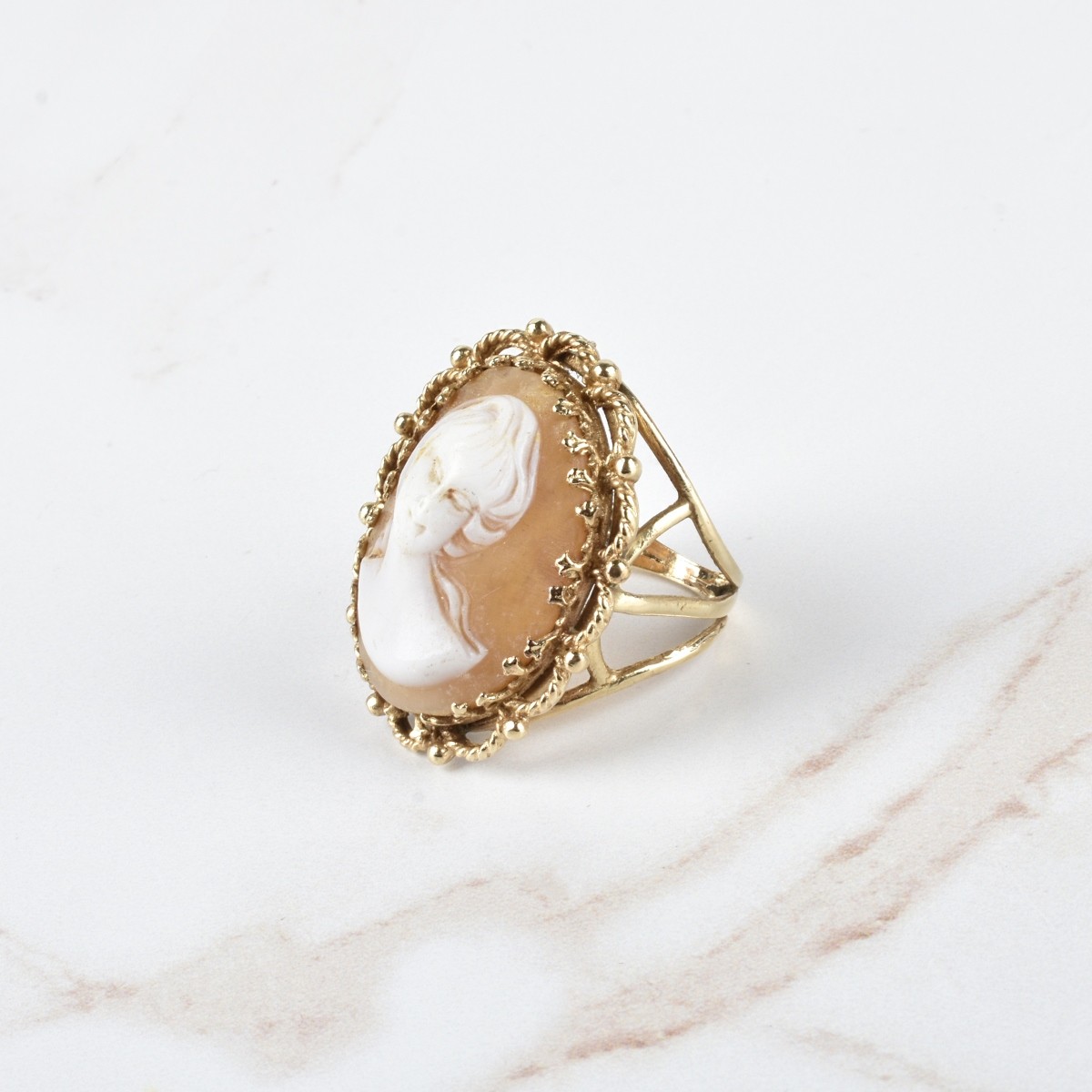 Cameo and 14K Ring