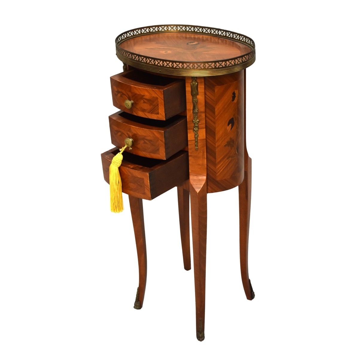 Louis XVI Style Marquetry Inlaid Side Table