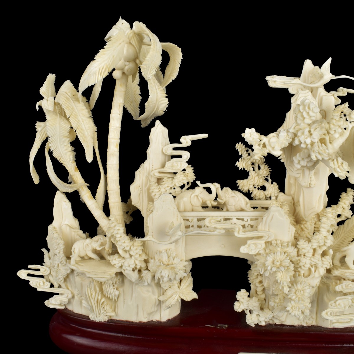 Large Chinese Carved Forest Scene