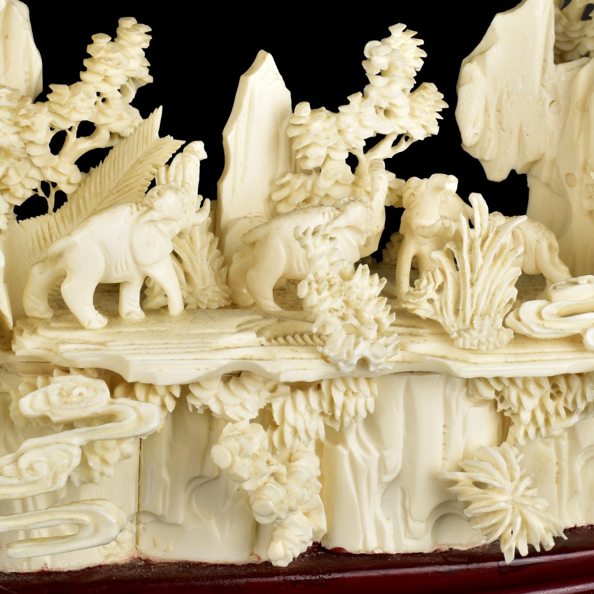 Large Chinese Carved Forest Scene