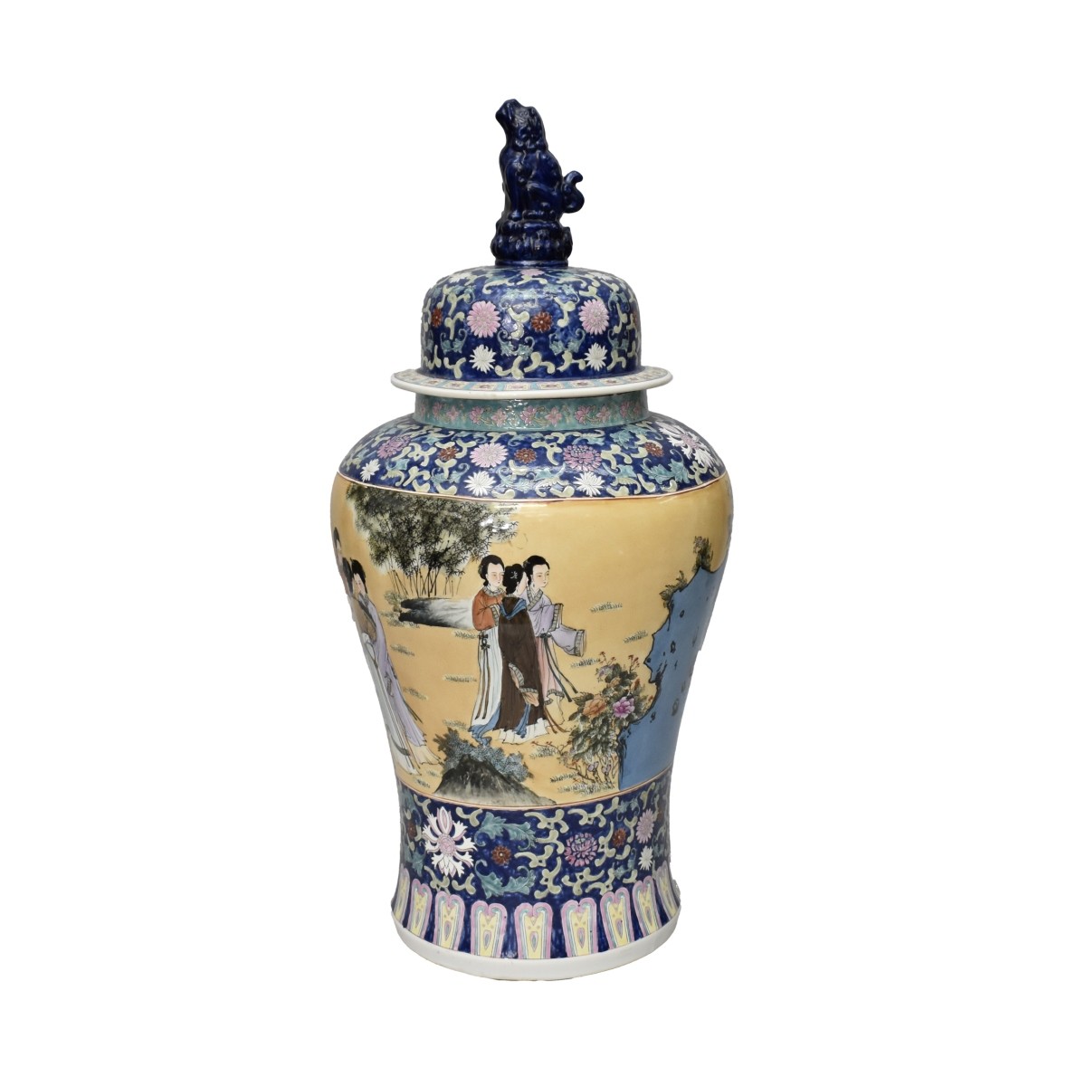 Large Chinese Porcelain Covered Urn