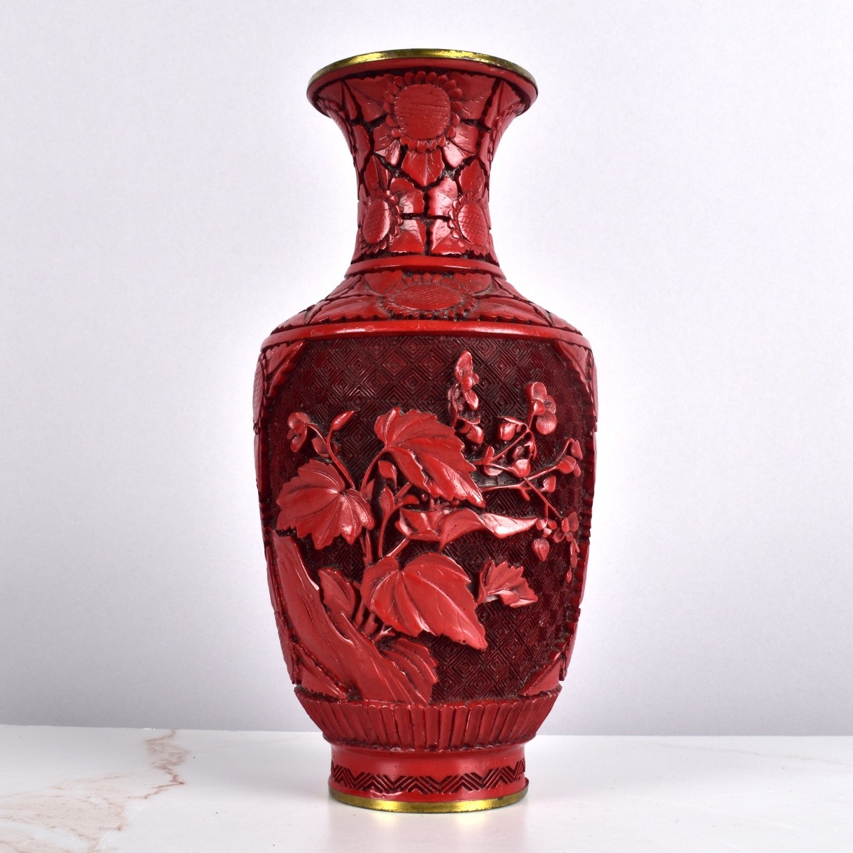 Vintage Chinese Cinnabar Vase