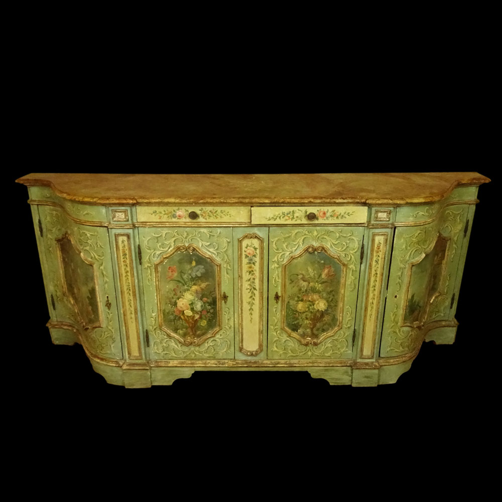 Large 19th Century Probably Italian Well Painted Buffet Enfilade.