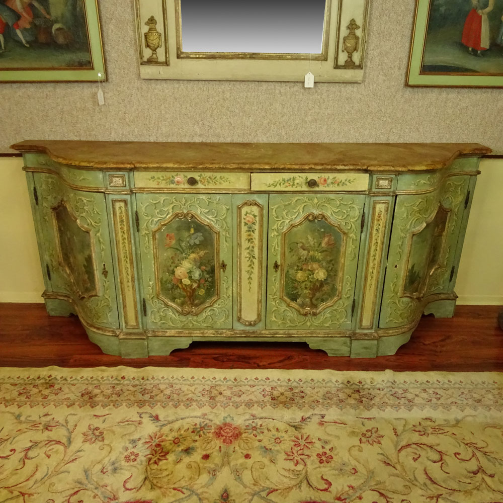 Large 19th Century Probably Italian Well Painted Buffet Enfilade.