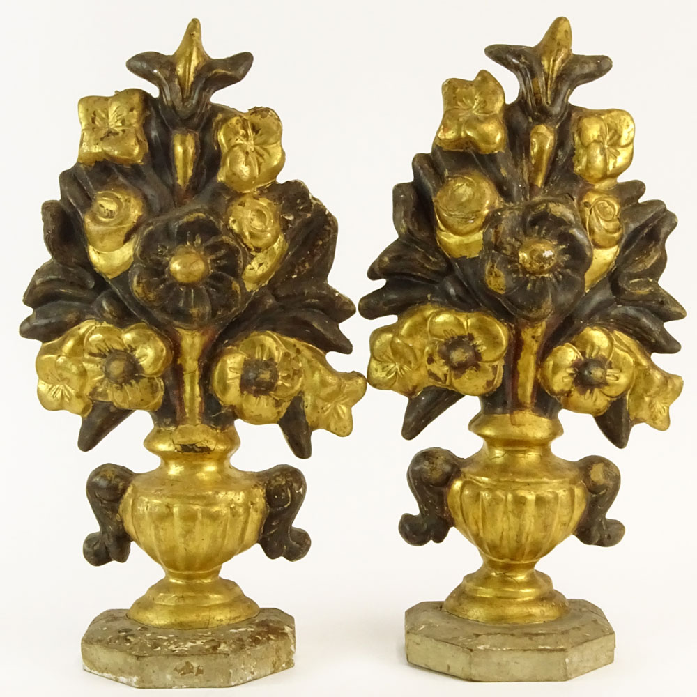 Pair of 19th Century Probably Italian Giltwood Decorative Carvings.