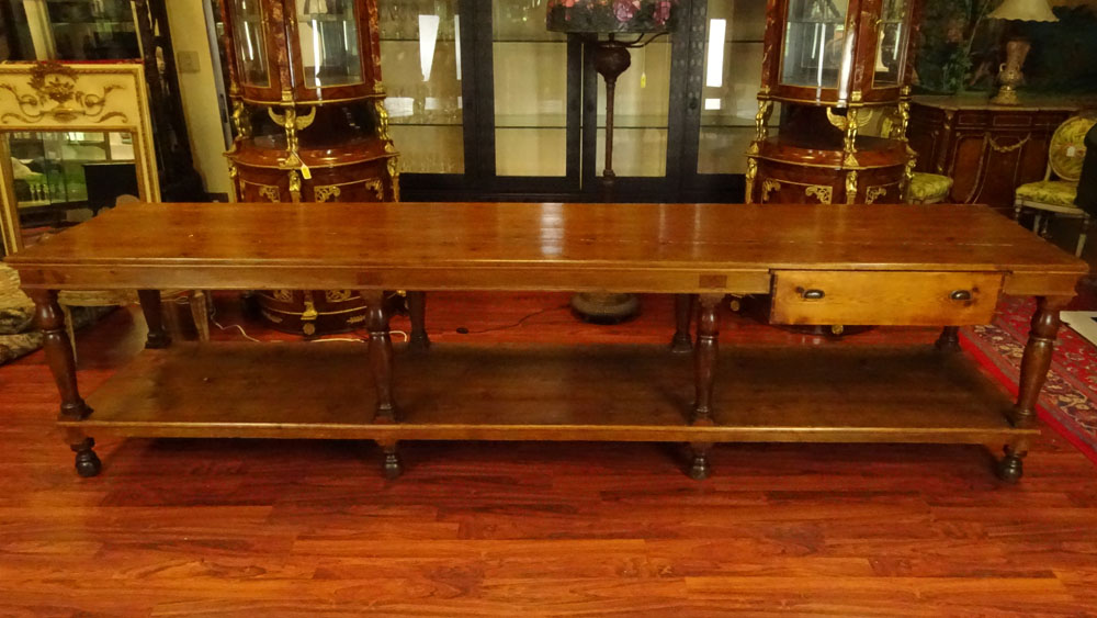 Very Large 19th Century Continental Pine Monastery Table.