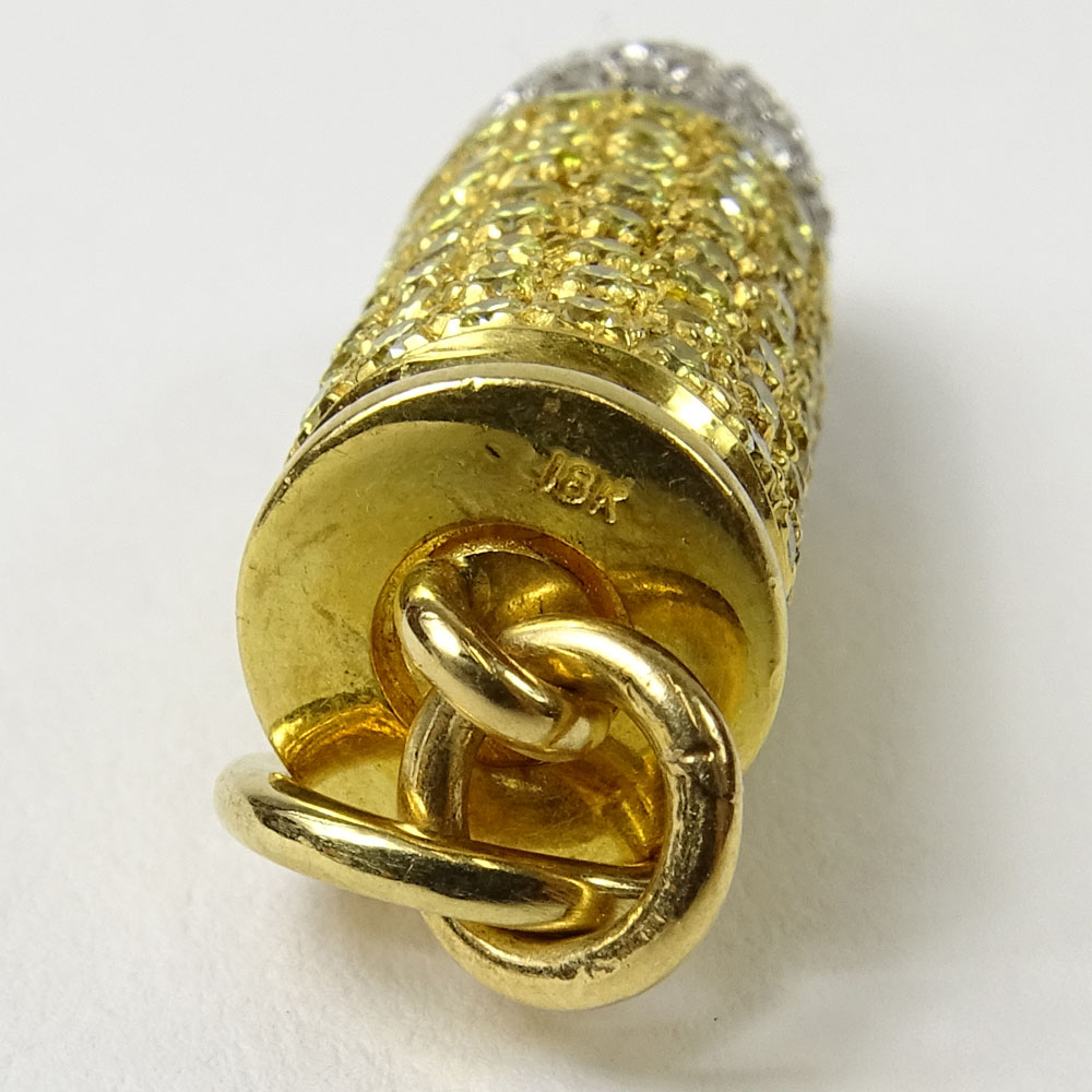 18 Karat Yellow Gold 9mm Bullet Accented