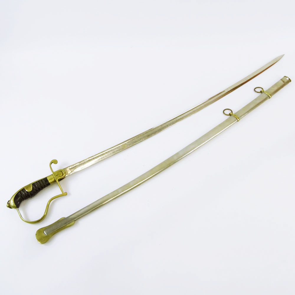 Masonic Sword with Scabbord. Scabbord marked with crescent moon and star.