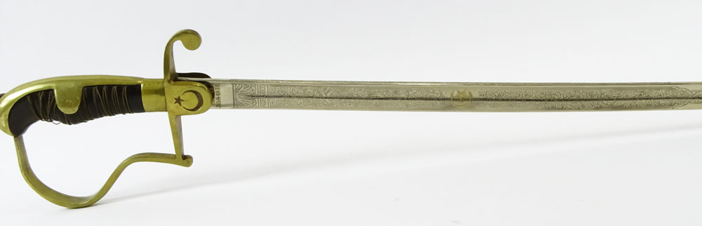 Masonic Sword with Scabbord. Scabbord marked with crescent moon and star.