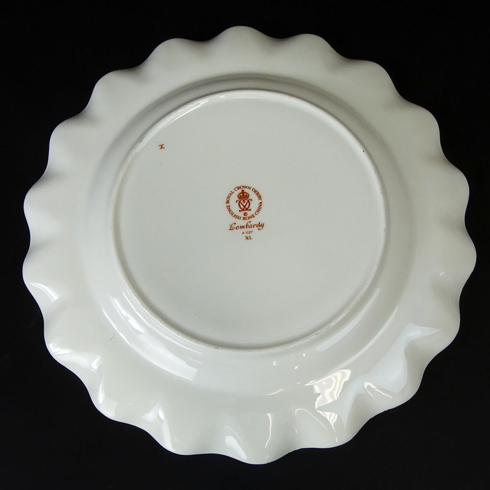 Set of 10 Royal Crown Derby "Lombardy" Dinner Plates.