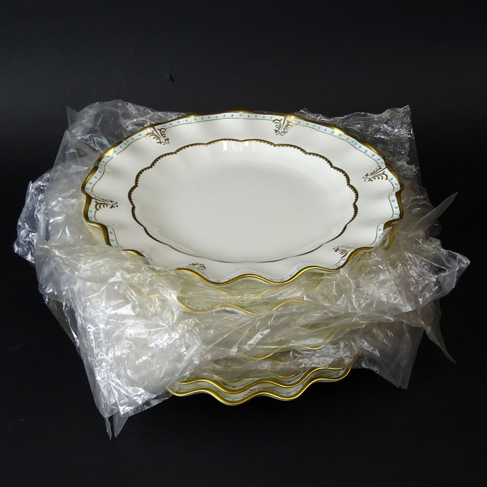 Set of 10 Royal Crown Derby "Lombardy" Dinner Plates.