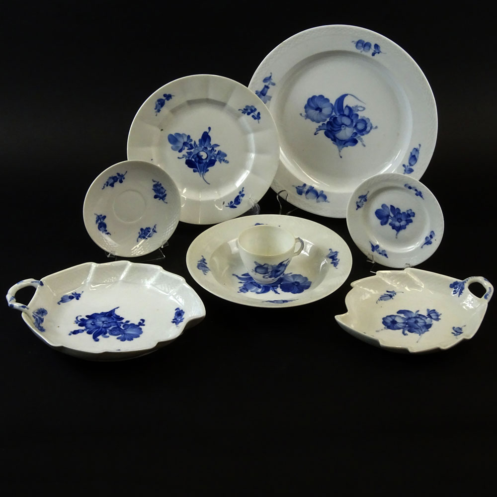 Collection of Thirty Eight (38) pieces of Royal Copenhagen China in the "Blue Flowers" Pattern 