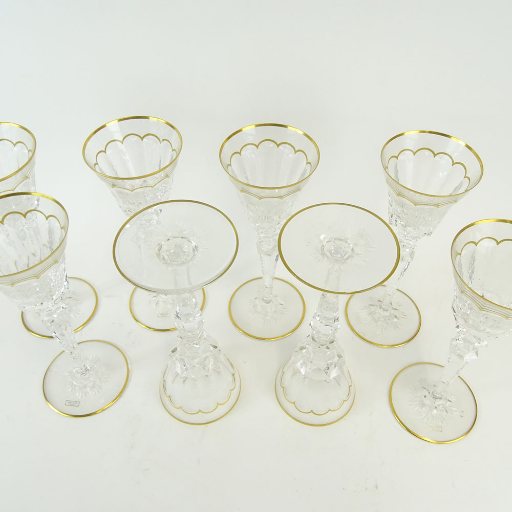 Eight (8) Saint Louis, France Large Crystal Tommy Goblets. 