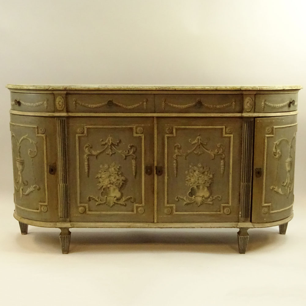 19th Century Italian distressed painted buffet sideboard.
