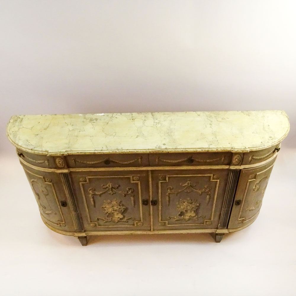19th Century Italian distressed painted buffet sideboard.