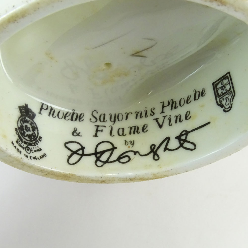 Dorothy Doughty Royal Doulton Porcelain Bird Group "Phoebe Sayor & Flame Vine". 