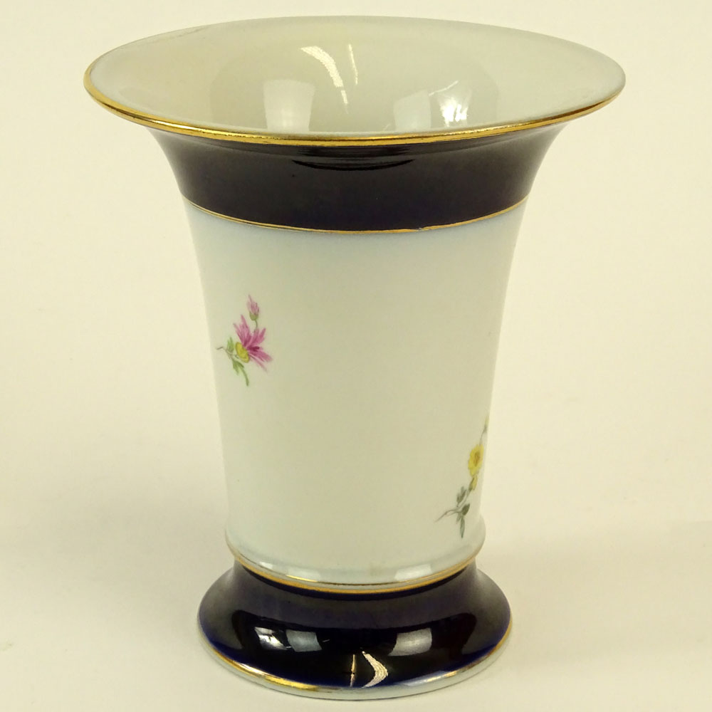 Meissen Hand Painted Porcelain Vase. Signed with crossed swords ...