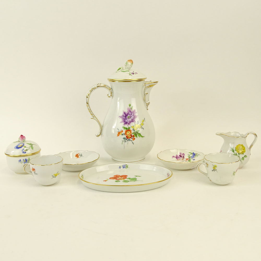 Meissen Hand Painted Porcelain Partial Tea/Coffee Service.