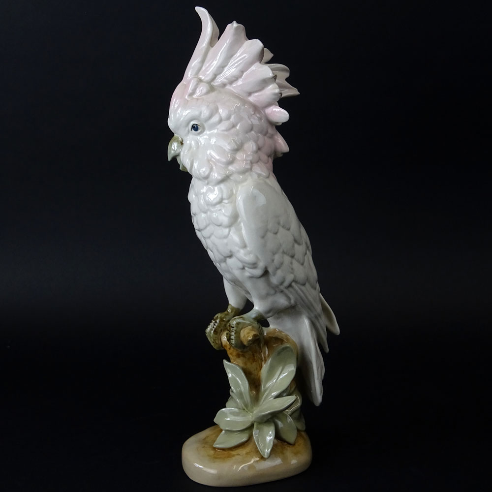Royal Dux Porcelain Cockatoo Figurine. Signed.