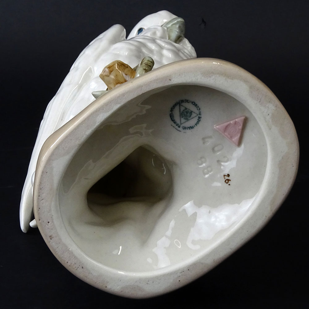 Royal Dux Porcelain Cockatoo Figurine. Signed.