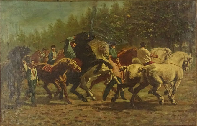 Large Possibly South American 19/20th Century Oil on Canvas.