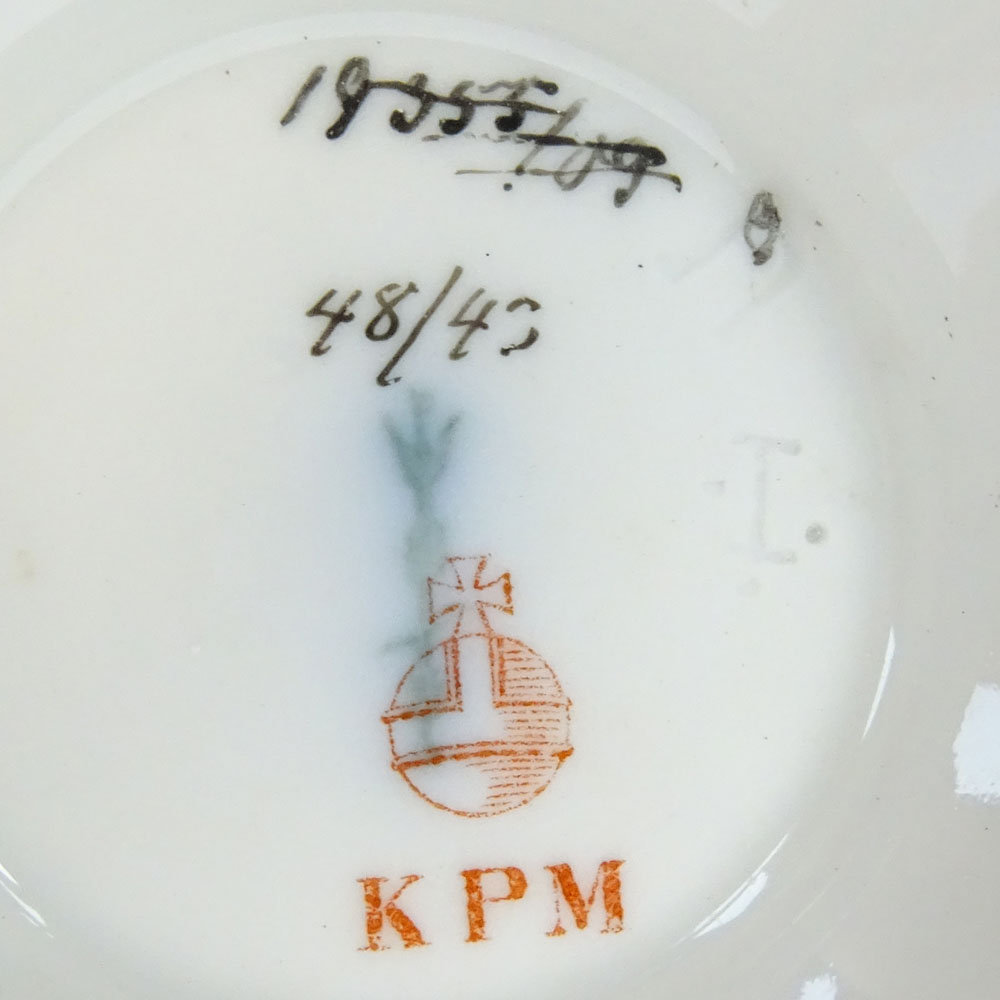 Pair of Antique KPM Porcelain Covered Urns.