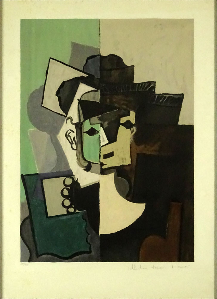 after: Pablo Picasso Spanish (1881-1973)  A Numbered Edition Lithograph.  "Portrait de Femme" Circa 1972. Estate Lithograph.