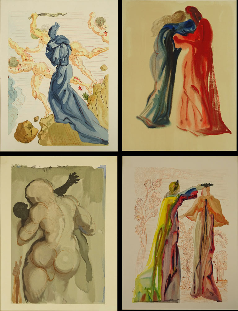 after: Salvador Dali, Spanish (1904-1989) Set of Four (4) Hand Colored Prints.