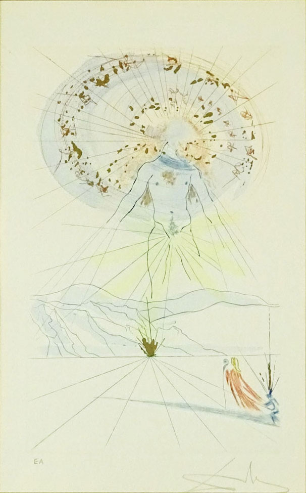 Salvador Dalí (Spanish 1904-1989) the Bridegroom, Songs of Songs of Solomon's Lithograph. 