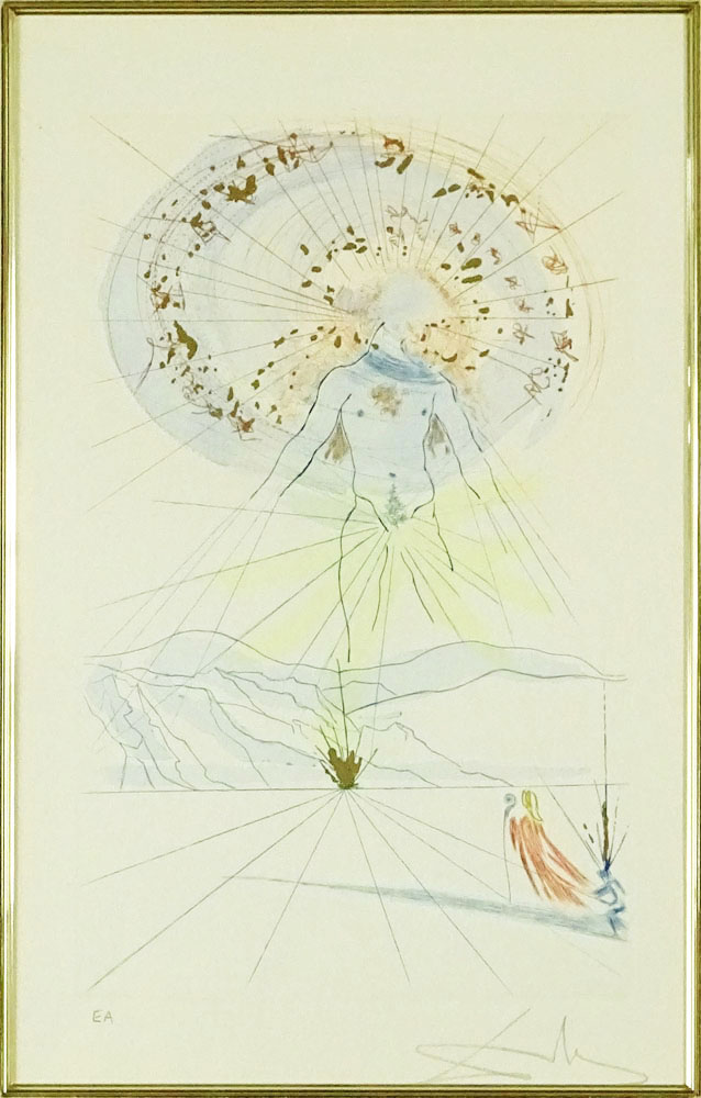 Salvador Dalí (Spanish 1904-1989) the Bridegroom, Songs of Songs of Solomon's Lithograph. 