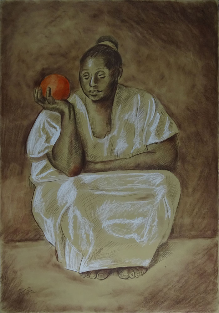 after: Francisco Zúñiga, Mexican (1912-1998) Pastel on paper "Seated Woman" 
