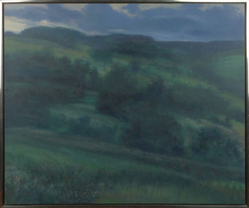 John Gundelfinger, American (born 1937) 1980 Oil on Canvas "Ashbury Sunset from Carl's Deep Meadow". 