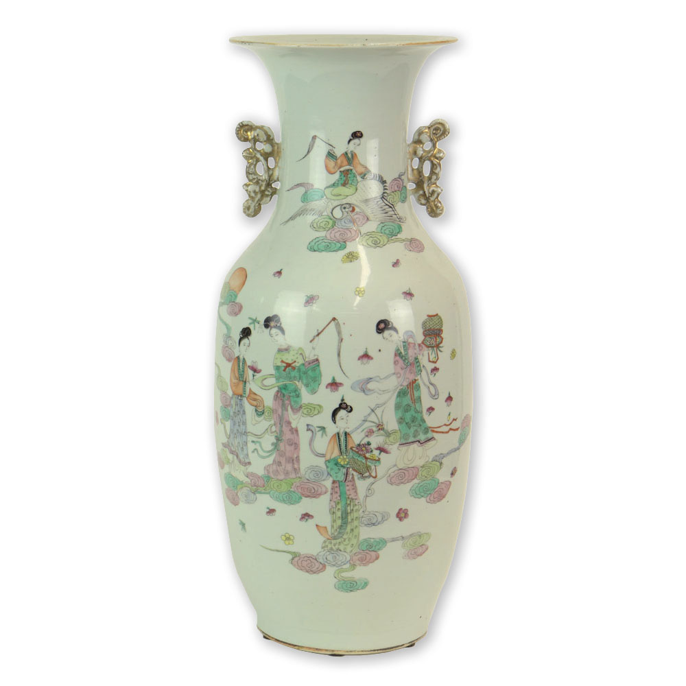 19/20th Century Chinese Famille Rose Porcelain Baluster Vase.