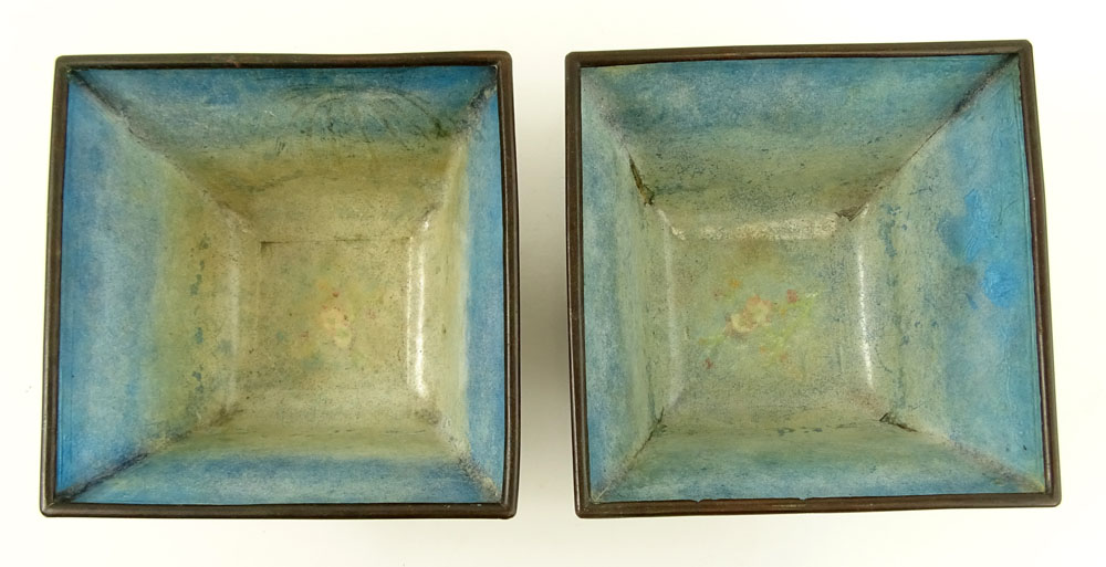 Pair of Mid 20th Century Chinese Enamel Cache Pots.