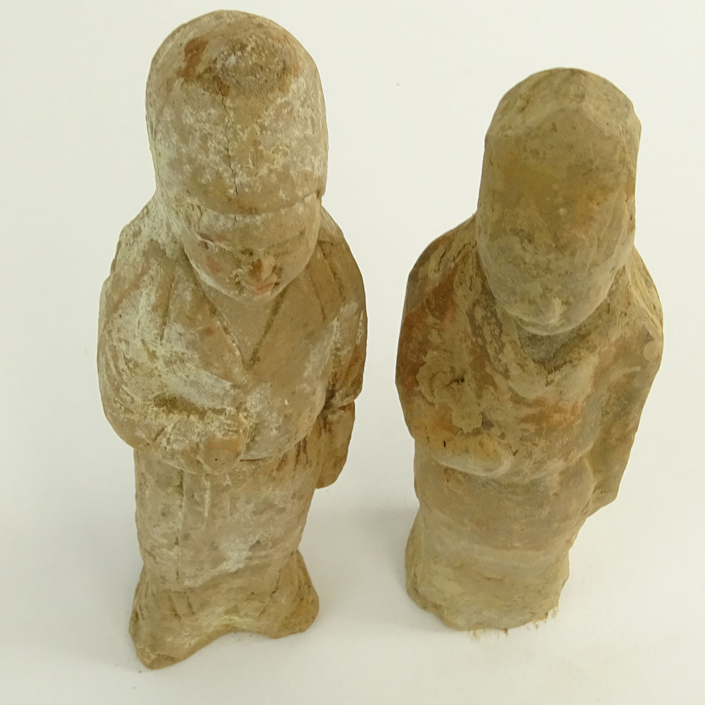 Two (2) Chinese Tang Dynasty Glazed Pottery Figures. Both with COA