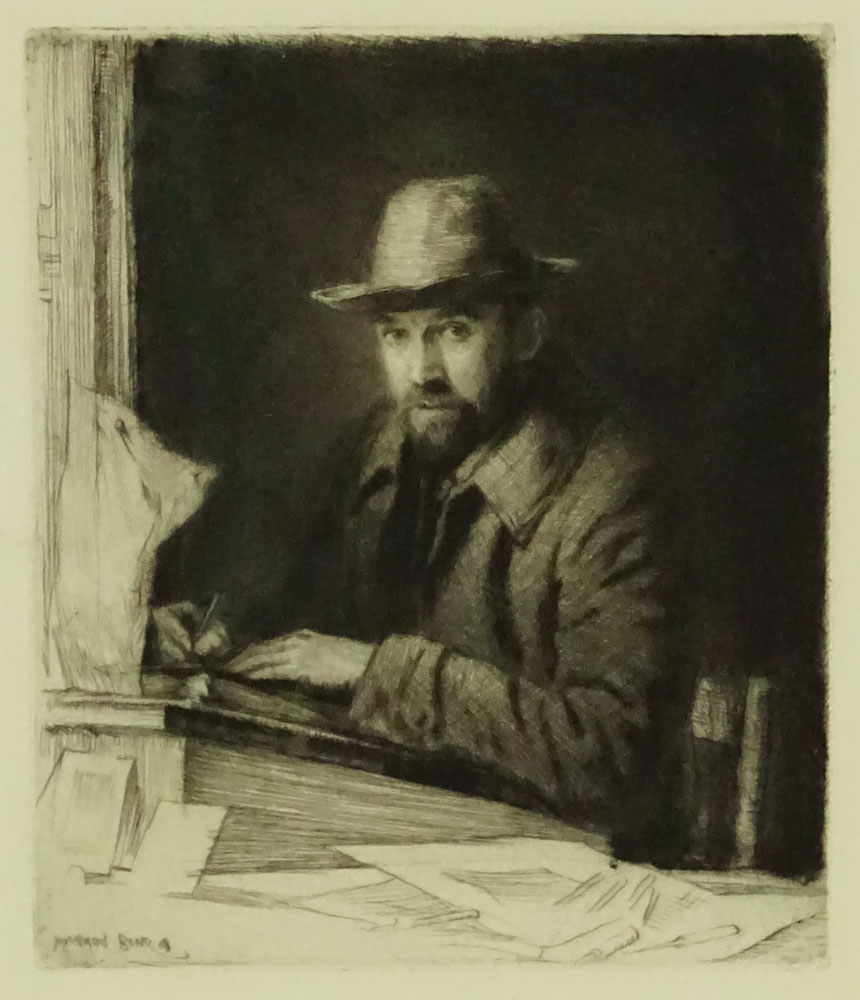 Muirhead Bone, British (1876-1953) Self Portrait Drypoint Etching on paper