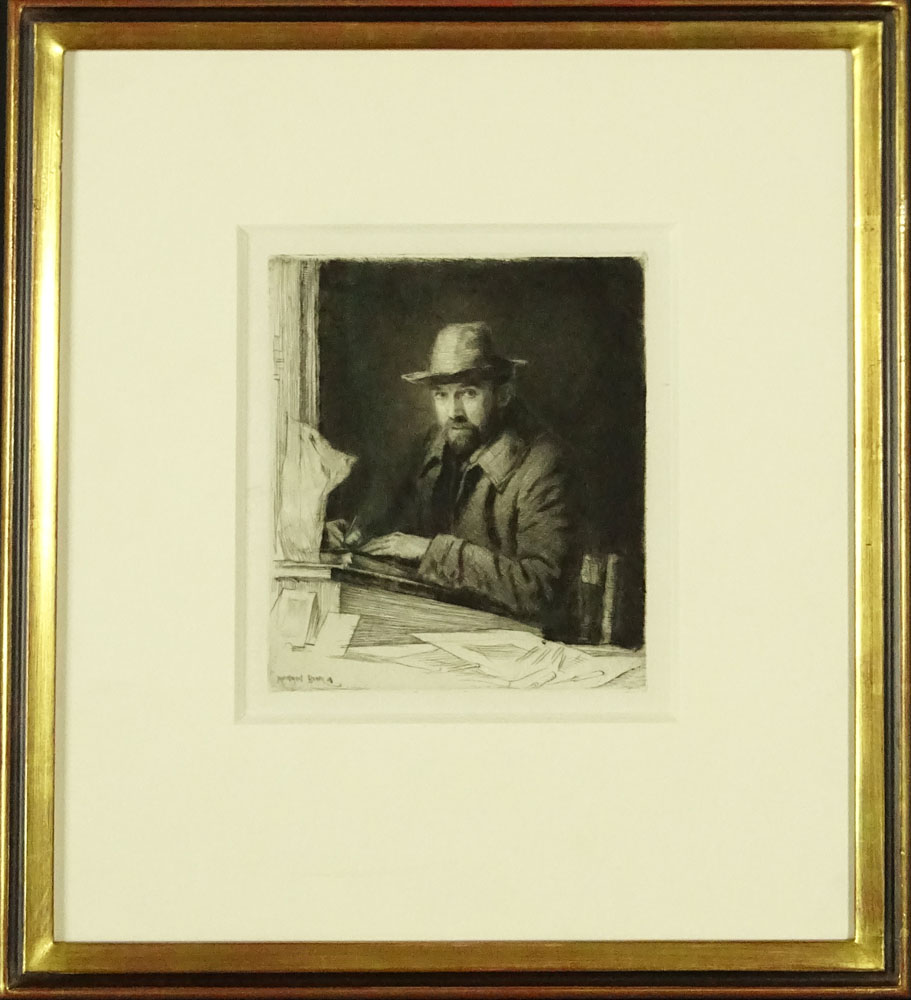 Muirhead Bone, British (1876-1953) Self Portrait Drypoint Etching on paper