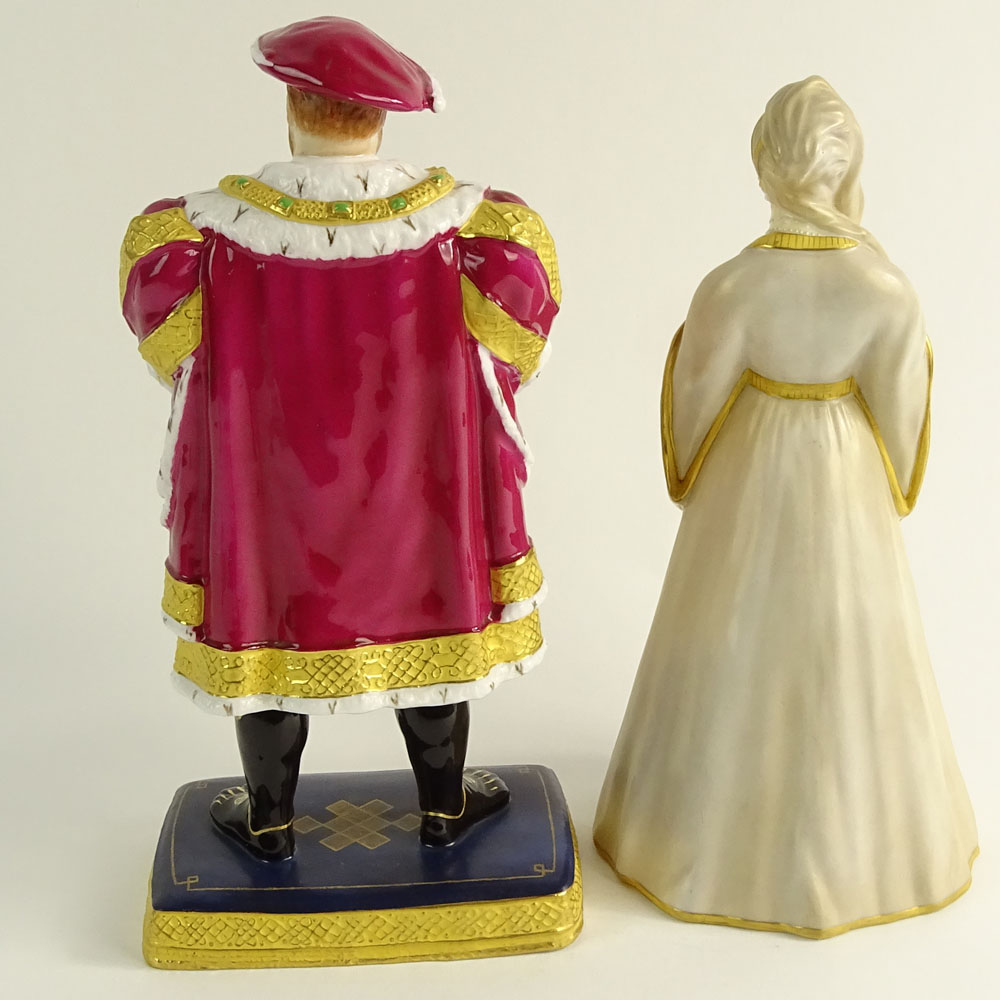 Two (2) Royal Worcester Porcelain Figurines "Henry Vlll & Anne Boleyn" 