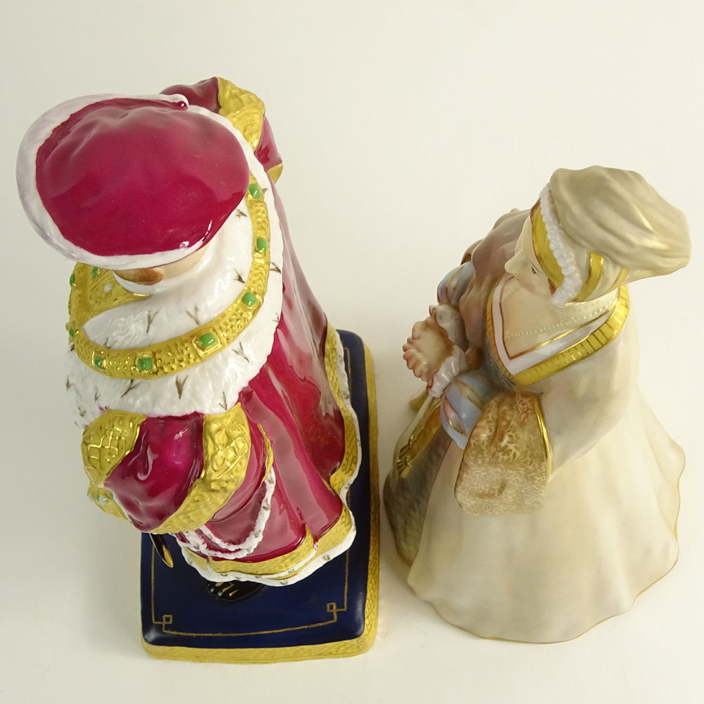 Two (2) Royal Worcester Porcelain Figurines "Henry Vlll & Anne Boleyn" 