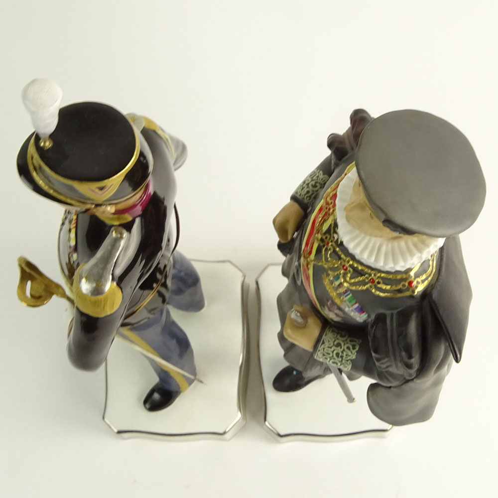 Collection of Two (2) Royal Worcester Porcelain Figurines. From The Papal Series "An Officer Of The Palatine Guard"