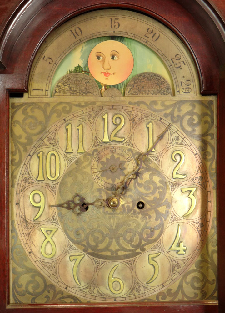 Antique German Grandfather Clock Retailed by Hershede.