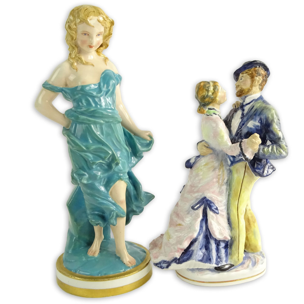 Collection of Two (2) Royal Worcester Porcelain Figurines. Includes "Marguerite and Don Pedro" 