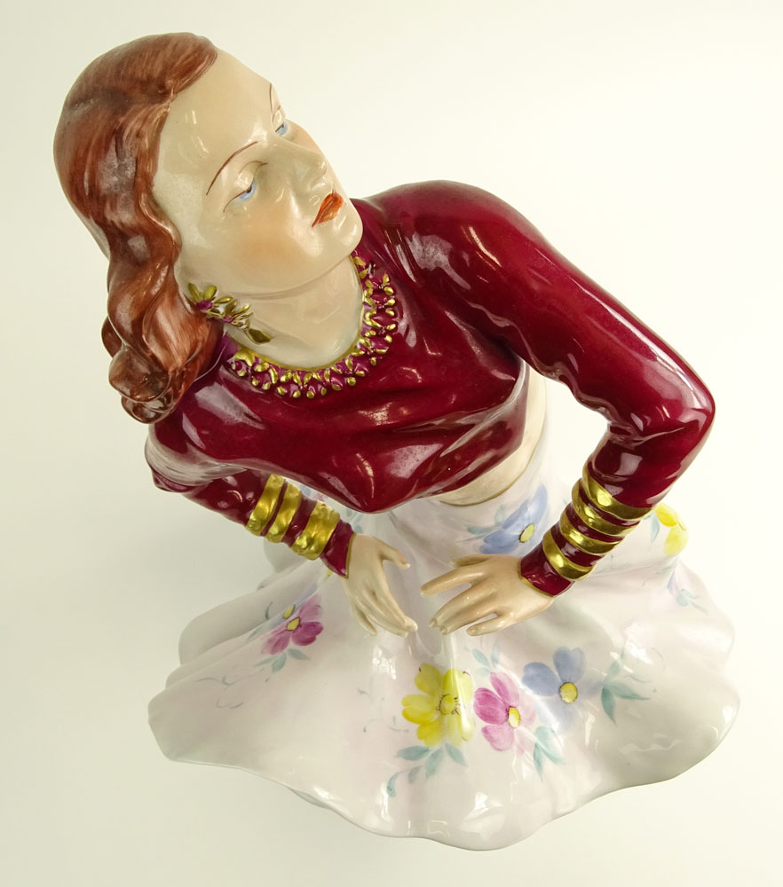 Large Royal Dux Porcelain Figurine "Spanish Dancer" 