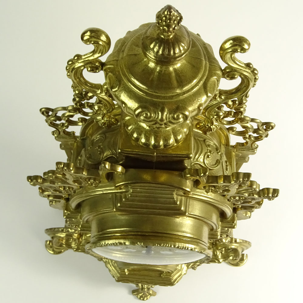 Modern Antique Style Brass Mantle Clock.