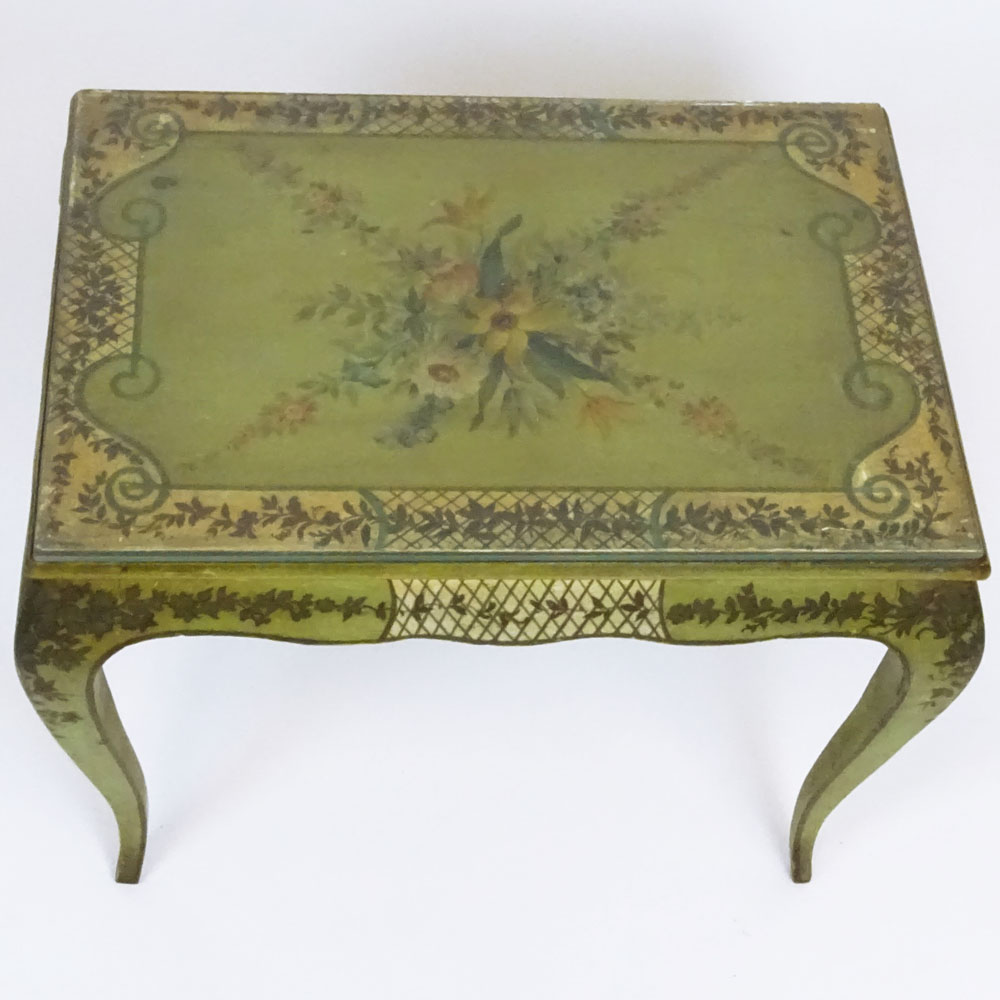Early 20th Century Italian distress painted wood occasional table.