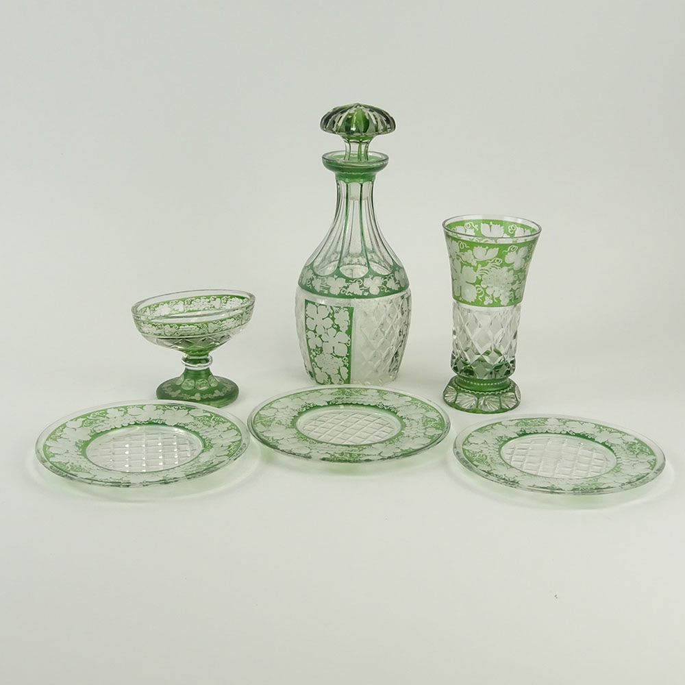 Collection of 19th Century Etched Glass.